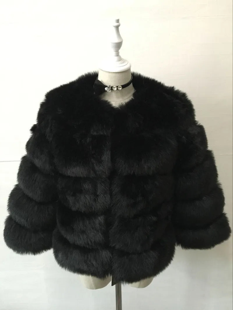 Bellanica - Faux Fur Women Coats Solid
