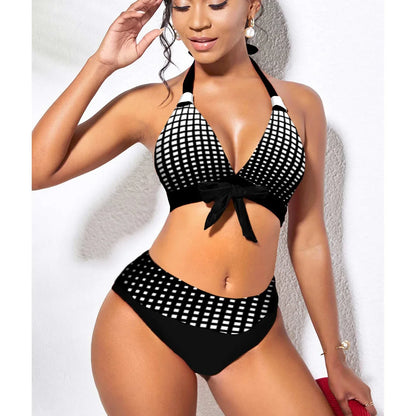 Bellanica - Rainbow Stripe High Waist Bikini Set