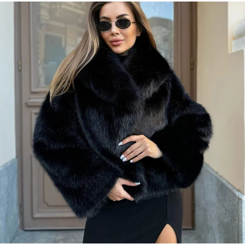 Bellanica - Luxury Thick Faux Fur Coat for Women