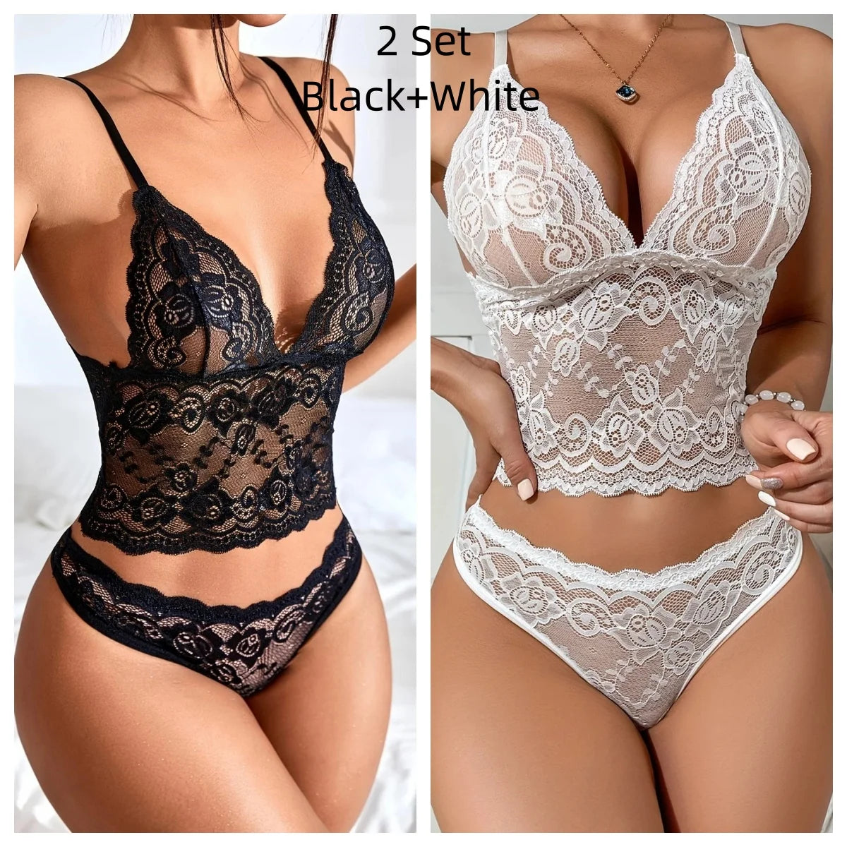 Bellanica - 2-Set Lace Lingerie with Panties