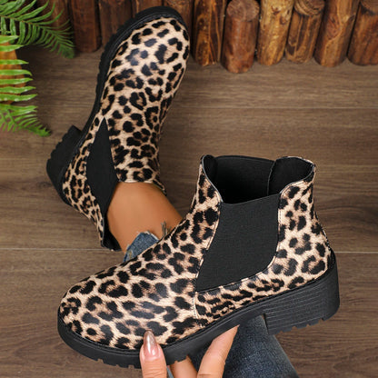 Bellanica - Leopard thick-bottom Chelsea boots