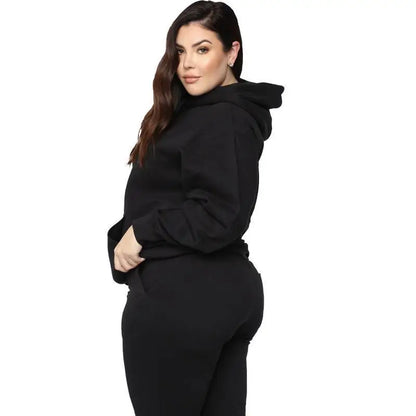 Bellanica - Loose Plus-Size Hooded Sweater Suit