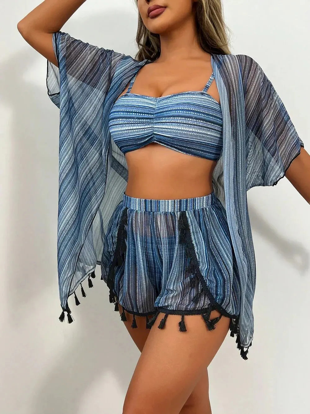 Tassel Bikini Set with Cover-Up