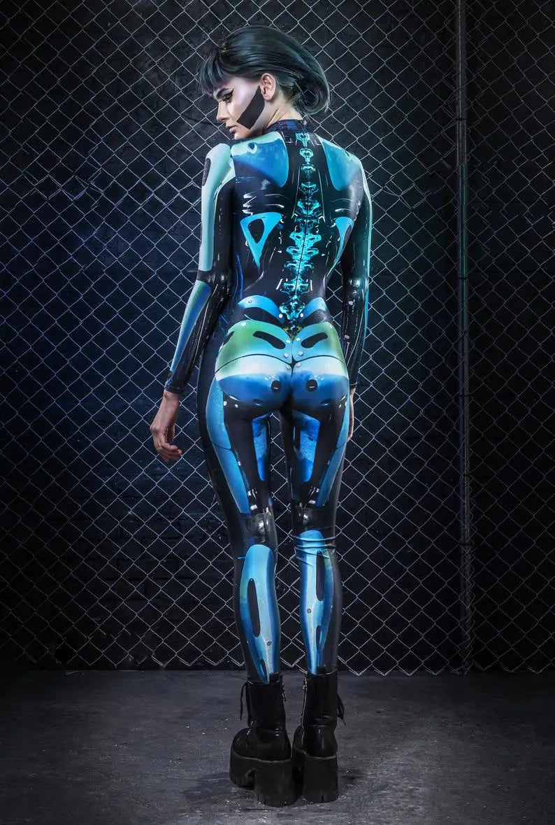 Bellanica - Cyberpunk Robot Skeleton Halloween Catsuit
