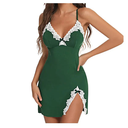 Bellanica - Silky Lace V-Neck Nightgown