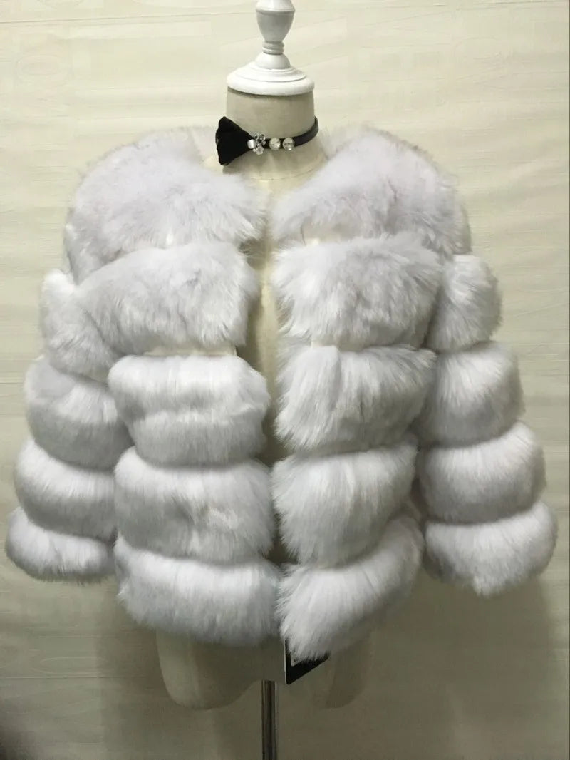Bellanica - Faux Fur Women Coats Solid