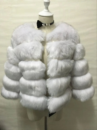 Bellanica - Faux Fur Women Coats Solid