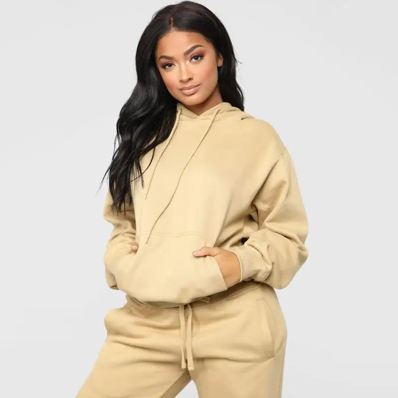 Bellanica - Loose Plus-Size Hooded Sweater Suit
