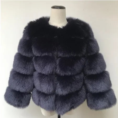 Bellanica - Faux Fur Women Coats Solid