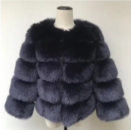 Bellanica - Faux Fur Women Coats Solid