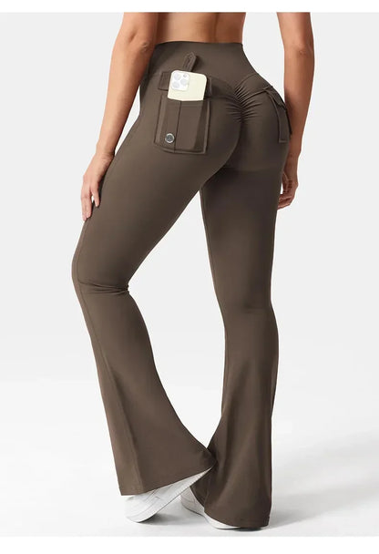 Bellanica - Women Wide-Leg Stretch Yoga Pants with Back Pockets
