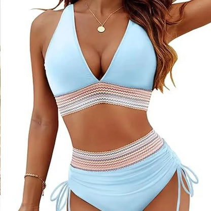 Bellanica - Drawstring High-Waist Bikini Set