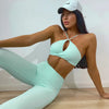 Wrap-Front Scrunch Leggings & Bra Set