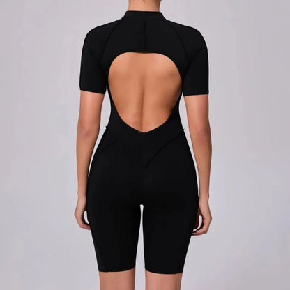 Bellanica - Seamless Zipper Yoga Gym Jumpsuit