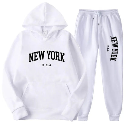 Bellanica - New York Print Casual Hoodie Set