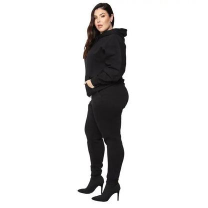 Bellanica - Loose Plus-Size Hooded Sweater Suit