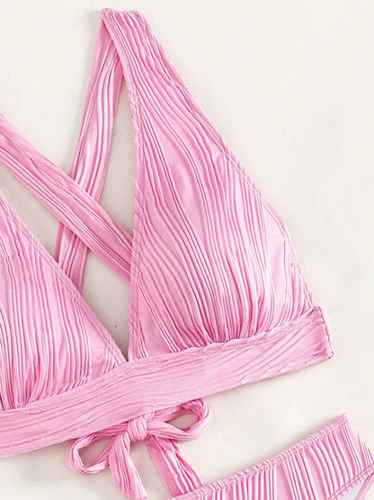 Bellanica - Crinkled High-Cut Bikini Set
