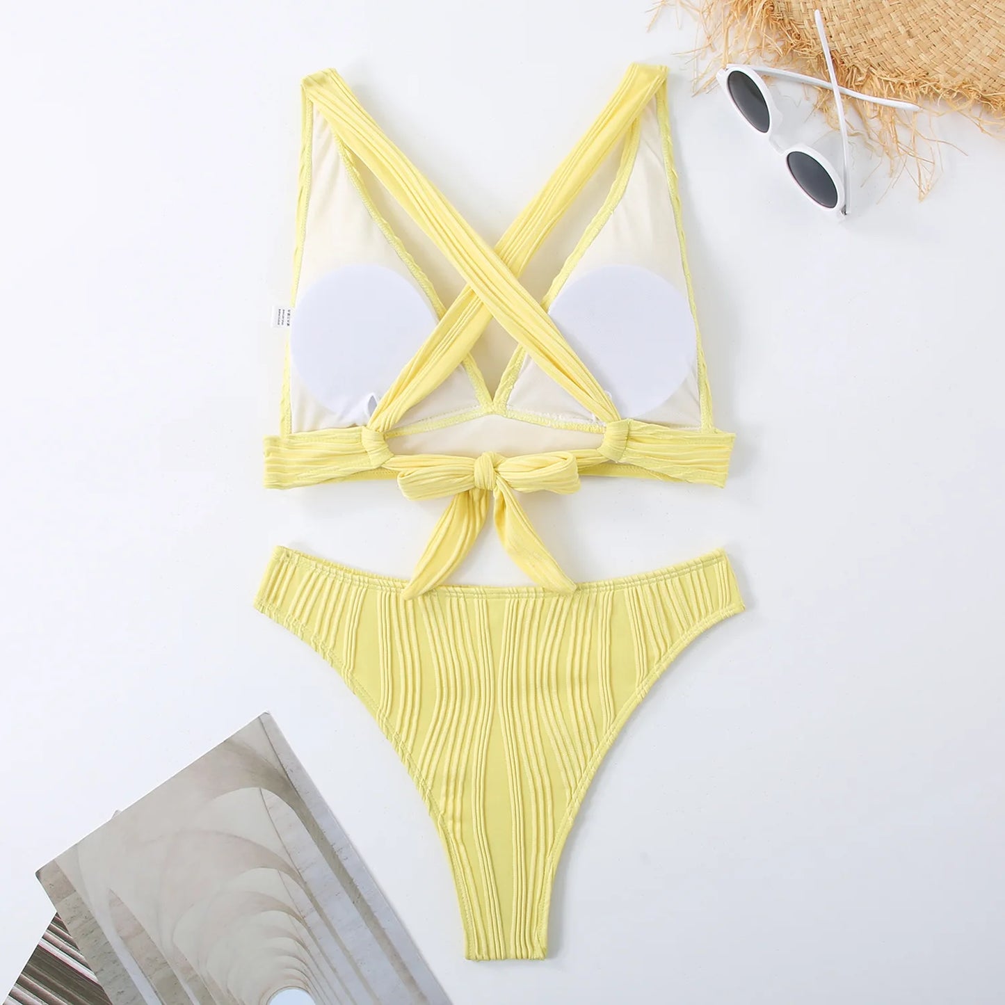 Bellanica - Crinkled High-Cut Bikini Set