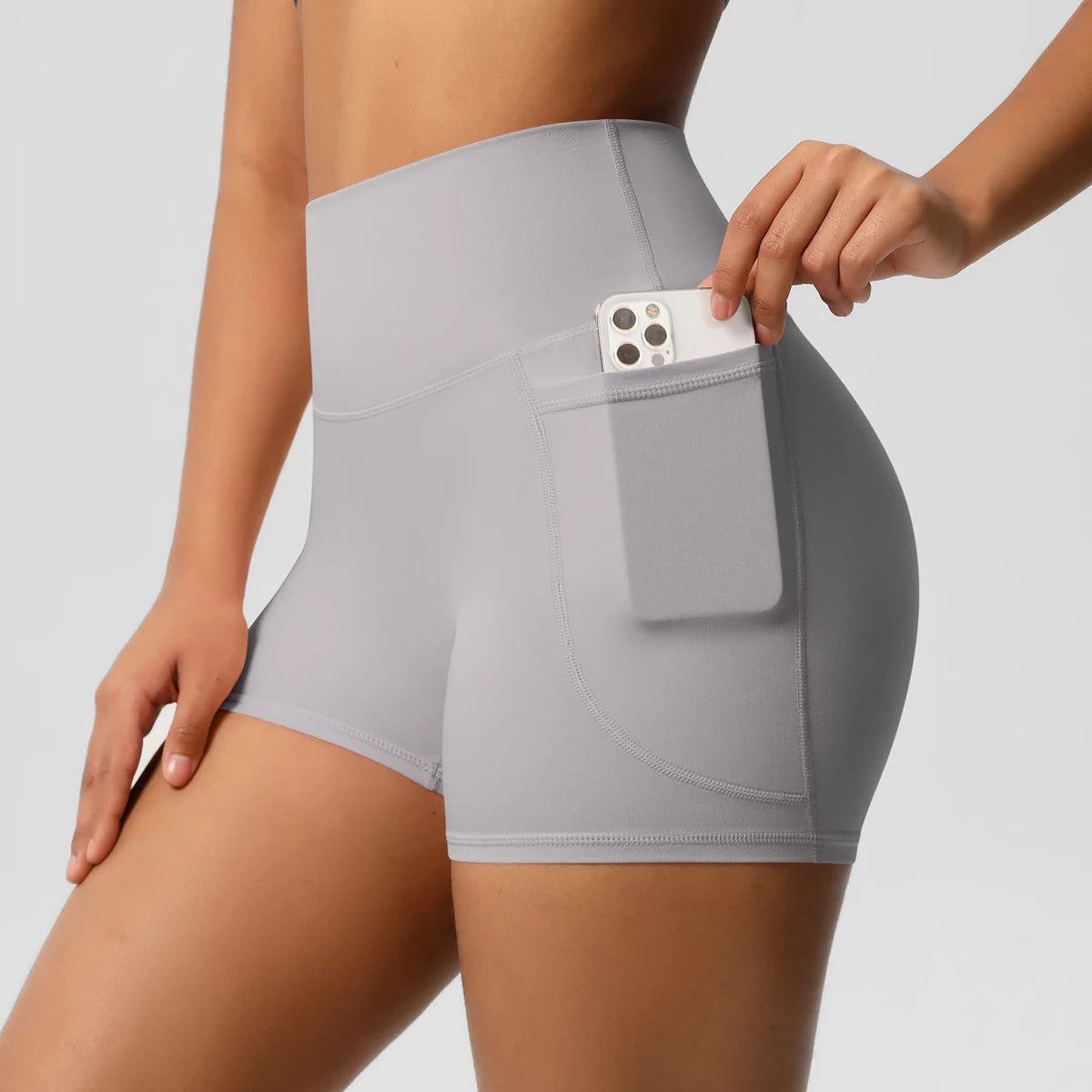 Bellanica - High-waist pocketed squat-proof shorts