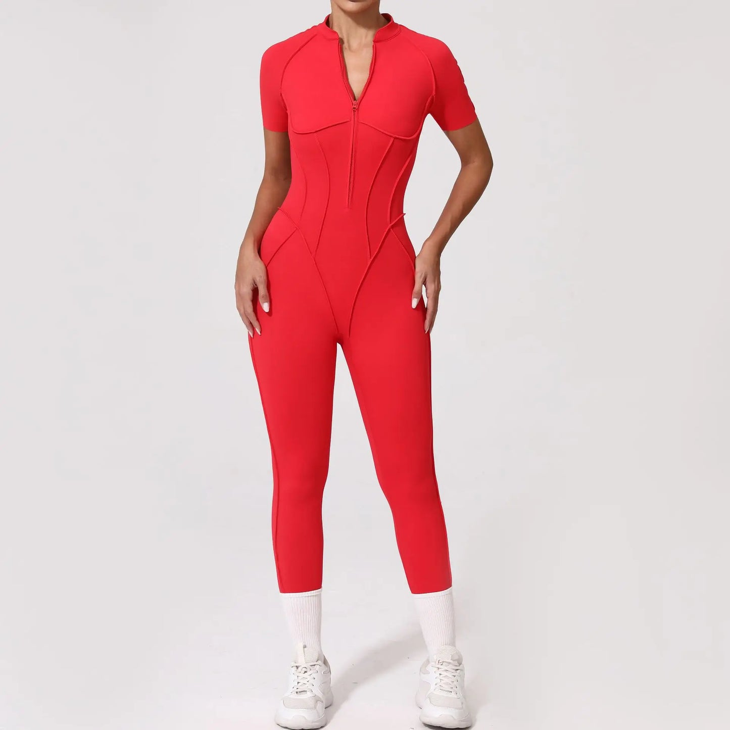 Bellanica - Seamless Backless Zipper Yoga Jumpsuit