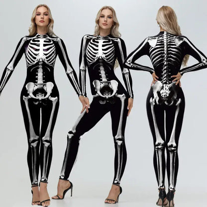 Bellanica - White Skeleton Halloween Cosplay Bodysuit