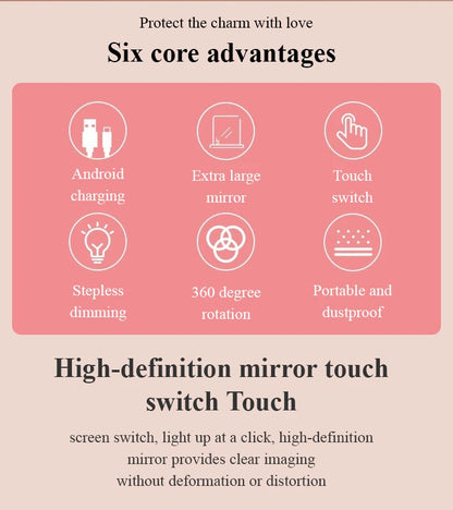 Bellanica - Lighted Makeup Mirror Brush Organizer