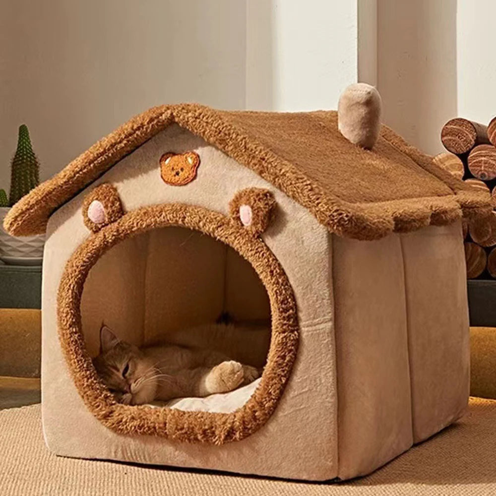 Bellanica - Four-Season Enclosed Pet Bed, Brown
