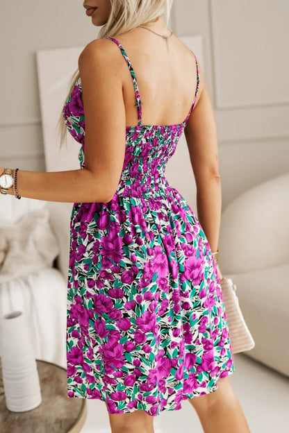 Bellanica - Floral Summer Wrap Spaghetti Dress