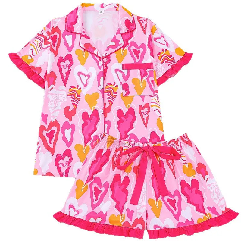 Casual Printed Women's Pajama Short Set
