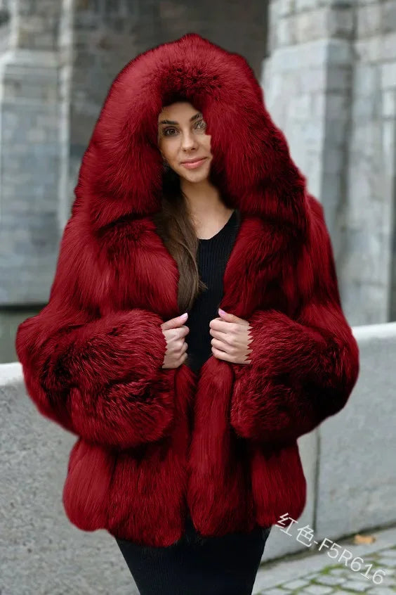 Bellanica - Warmth Fox Fur Coat Women's Large Size