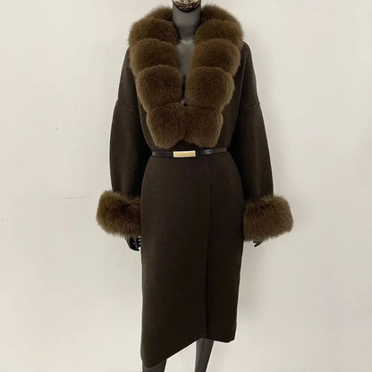 Bellanica - Real Fox Fur Jacket Long Knitwea