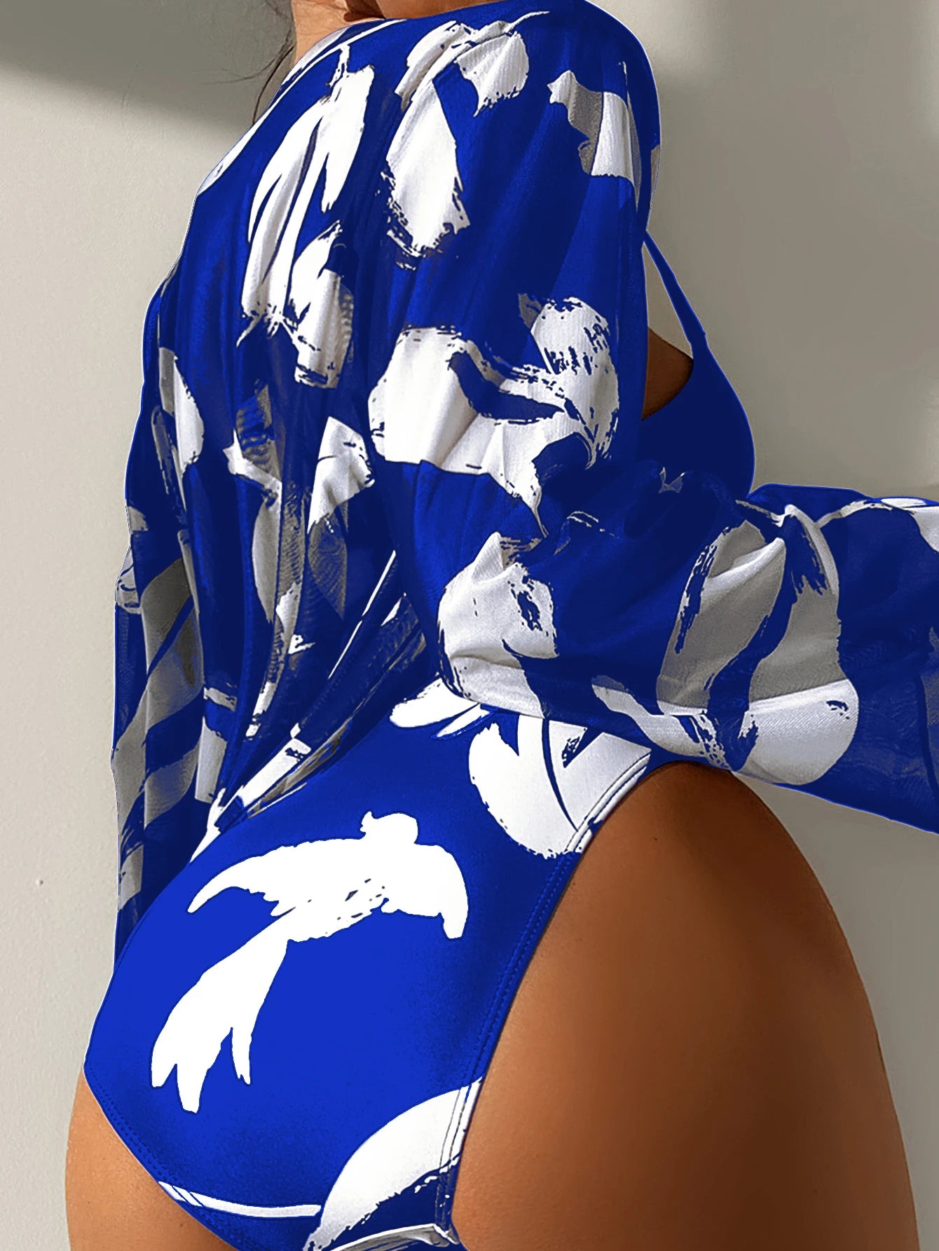 Three-Piece Printed Bikini Set with Cover-Up