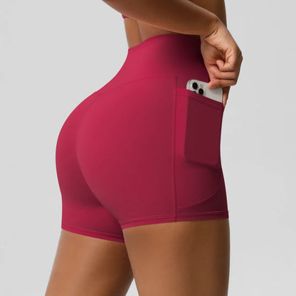 Bellanica - High-waist pocketed squat-proof shorts