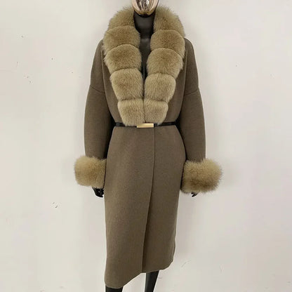 Bellanica - Real Fox Fur Jacket Long Knitwea