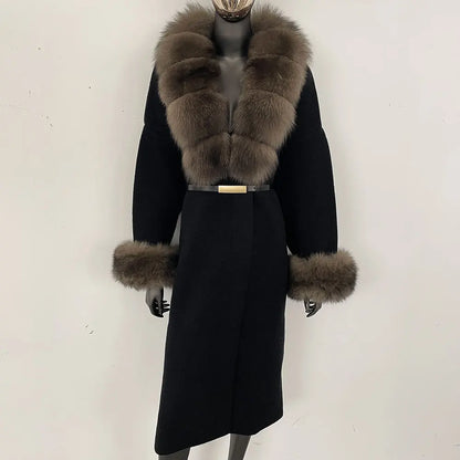 Bellanica - Real Fox Fur Jacket Long Knitwea