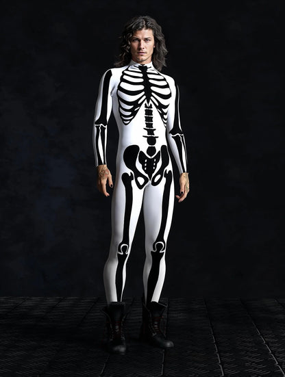 Bellanica - Men’s Skeleton Steampunk Halloween Bodysuit