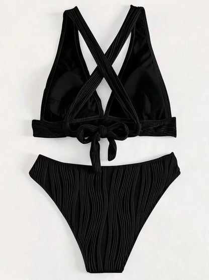 Bellanica - Crinkled High-Cut Bikini Set
