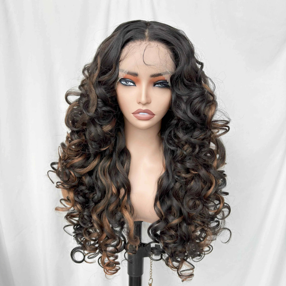 X-TRESS Long Curly Lace Front Wig