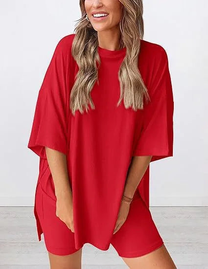 Casual Pocket Shorts Two-Piece Set