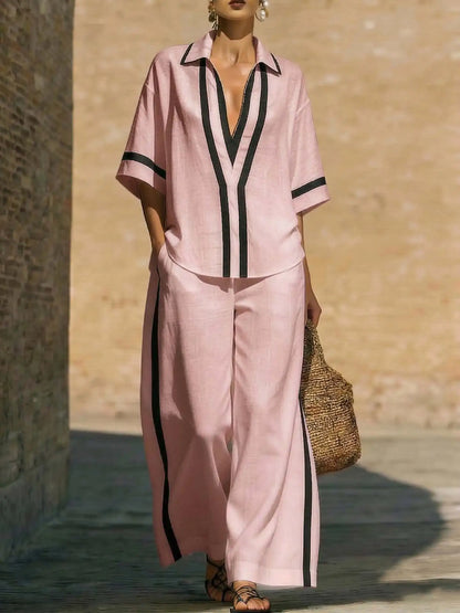 Women's summer loose wide-leg casual suit