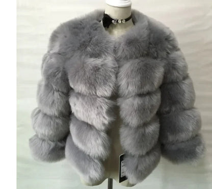 Bellanica - Faux Fur Women Coats Solid