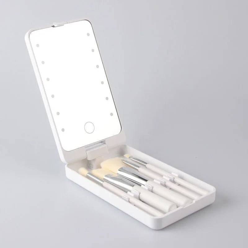 Bellanica - Lighted Makeup Mirror Brush Organizer
