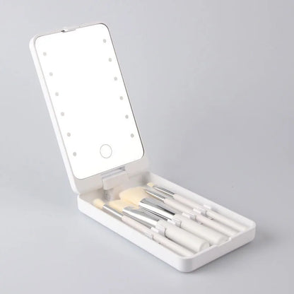 Bellanica - Lighted Makeup Mirror Brush Organizer