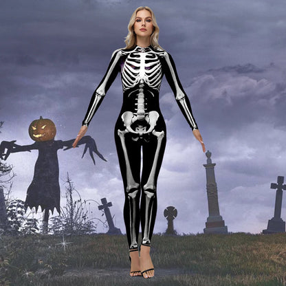 Bellanica - White Skeleton Halloween Cosplay Bodysuit