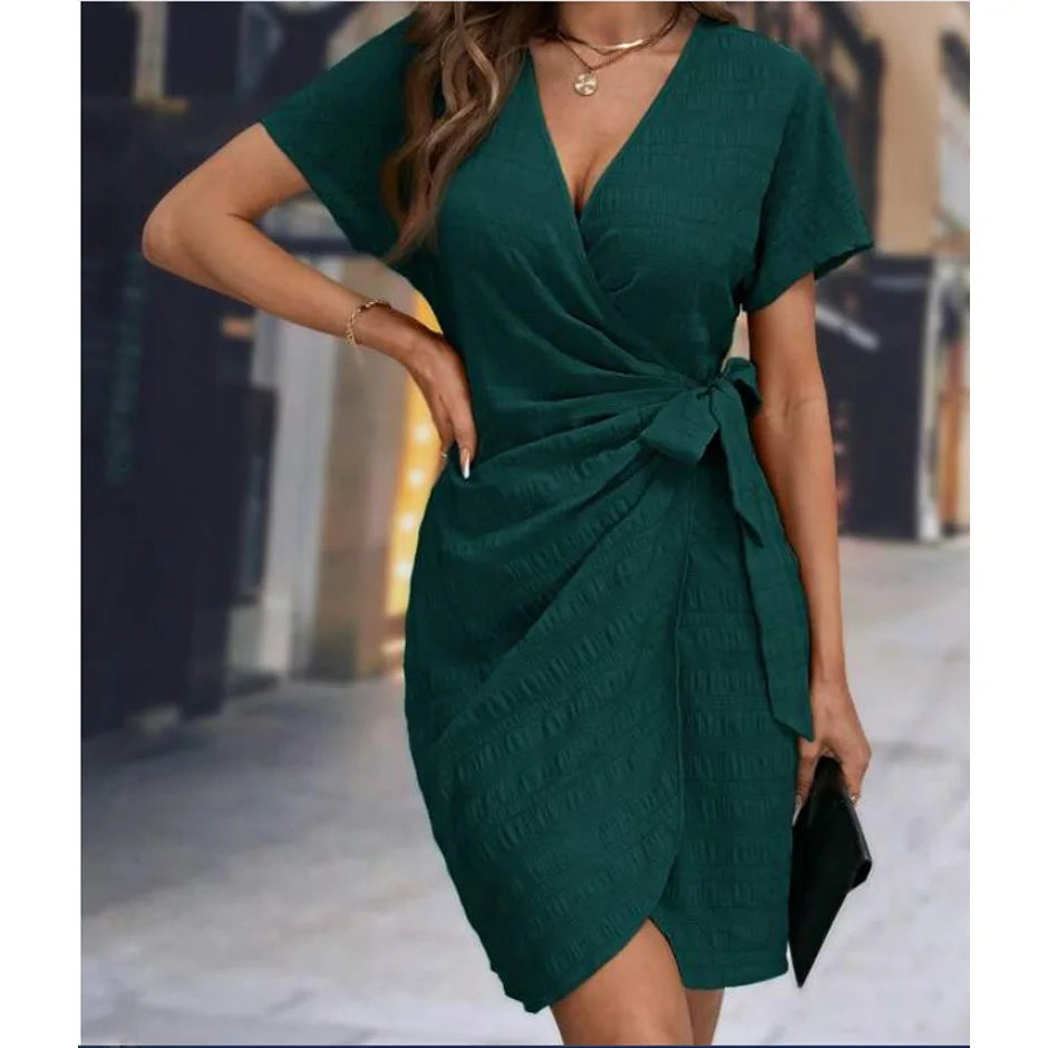 Bellanica - Summer V-Neck Wrap Dress Women