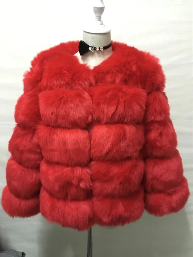 Bellanica - Faux Fur Women Coats Solid