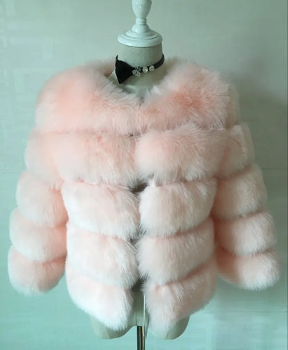 Bellanica - Faux Fur Women Coats Solid