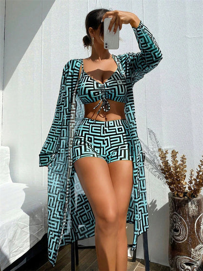Bellanica -  Lattice Bikini Set with Shorts