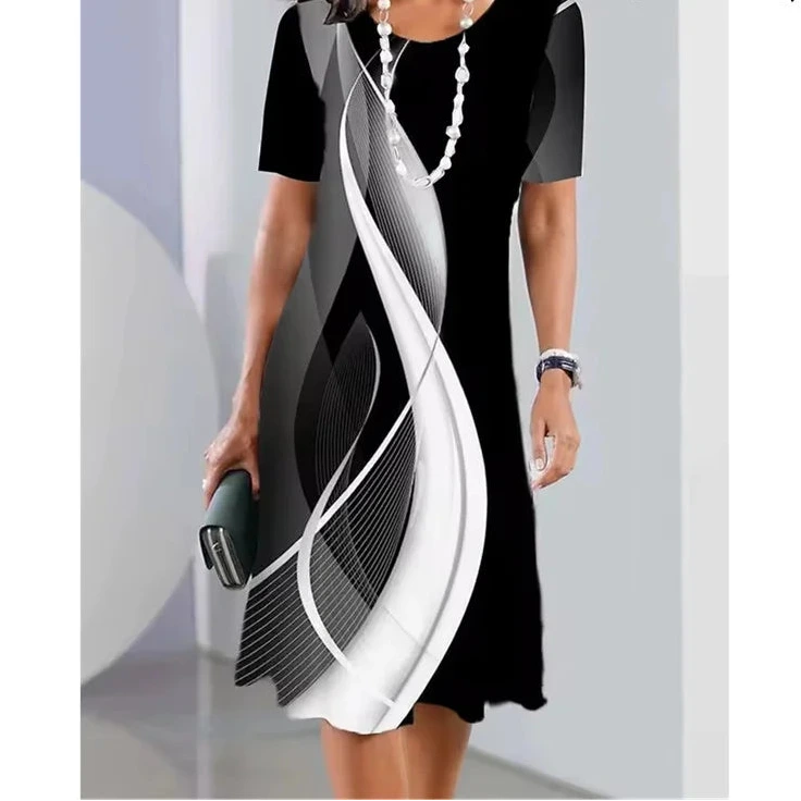 Vintage Gradient A-Line Summer Women's Dress