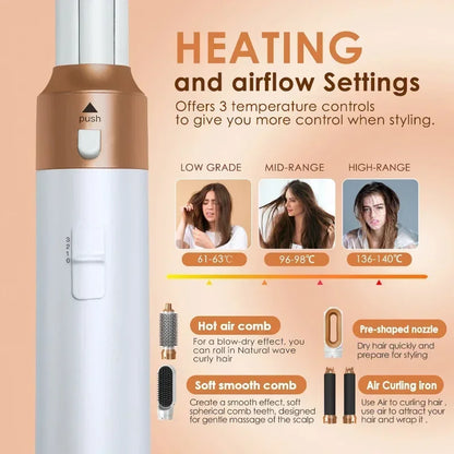 5-in-1 Hair Styling Tool – Dryer, Curler & Straightener